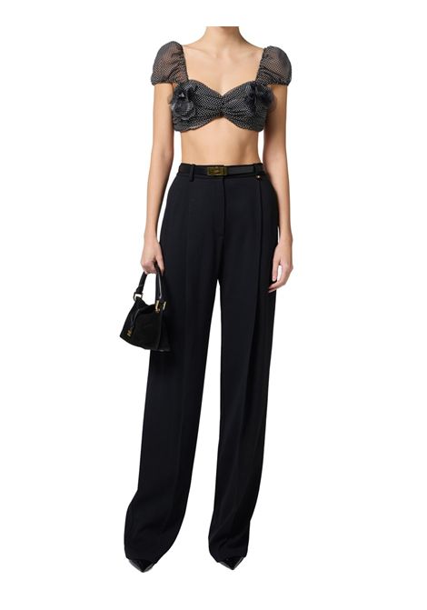 Top Elisabetta franchi donna TO03652E2 685 nero burro a pois nero burro ELISABETTA FRANCHI | Top | TO03652E2685
